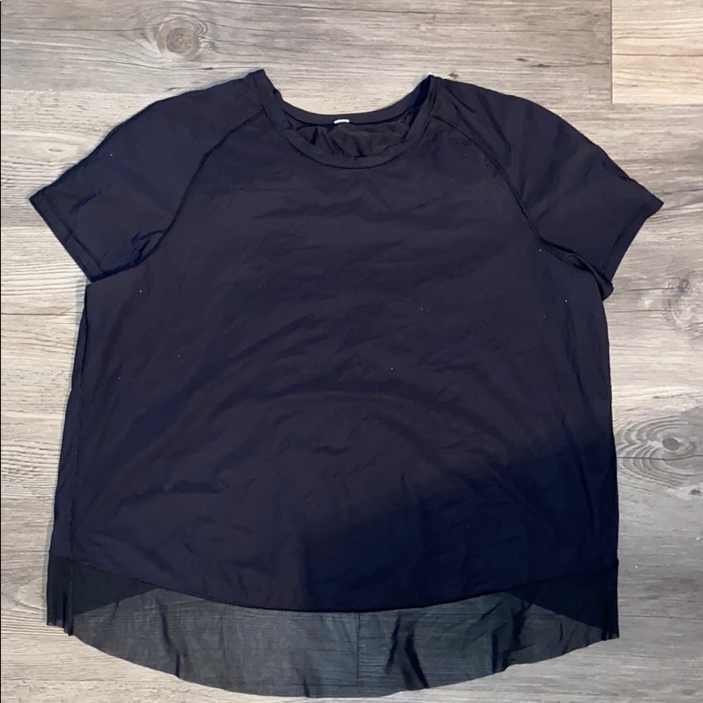 Black short sleeve lululemon top Size 12